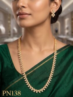 Panchaloham Necklace With ear Rings 26inches Length -PN138