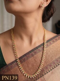 Panchaloham Necklace With ear Rings 26inches Length -PN139