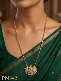 Panchaloham Necklace With ear Rings 26inches Length -PN142