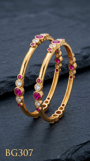 Unpolished Panchaloha Stone Bangle-BG307