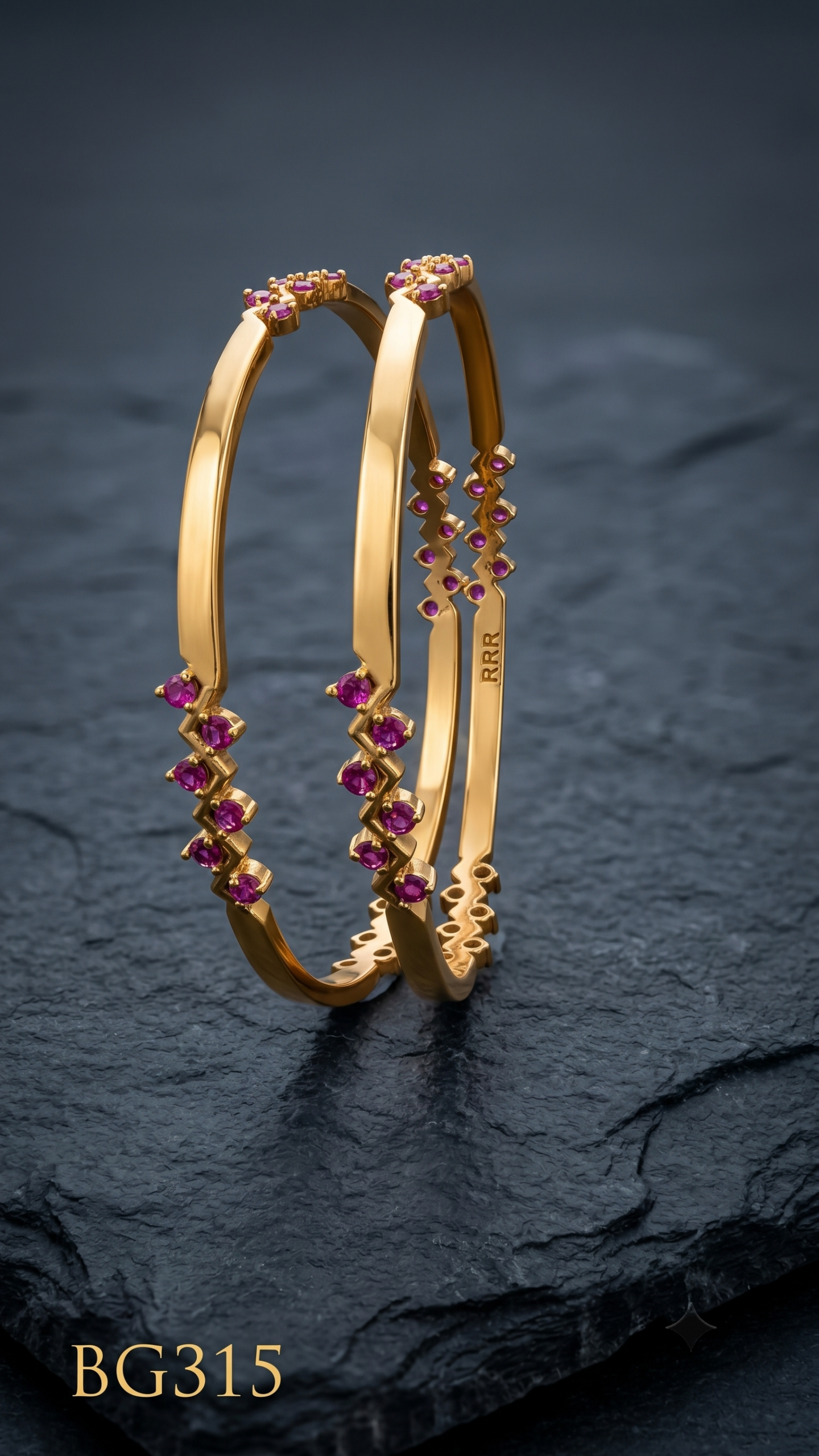 Unpolished Panchaloha Stone Bangle-BG315