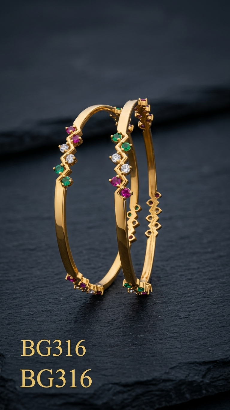 Unpolished Panchaloha Stone Bangle-BG316
