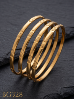 Unpolished Laxmi devi  Panchaloha Bangle Set of 4 pcs -BG335