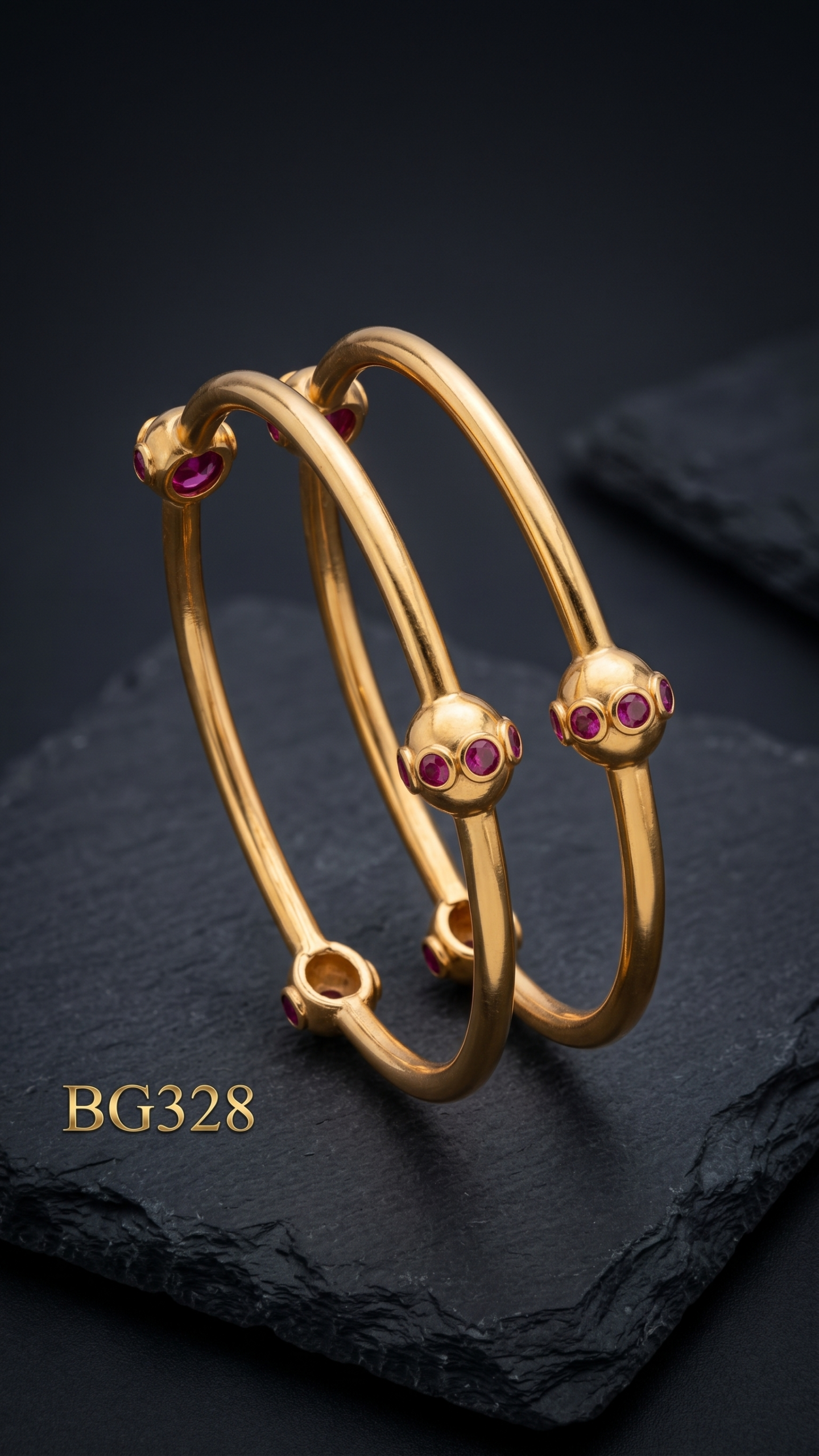 Unpolished Panchaloha Stone Bangle-BG328