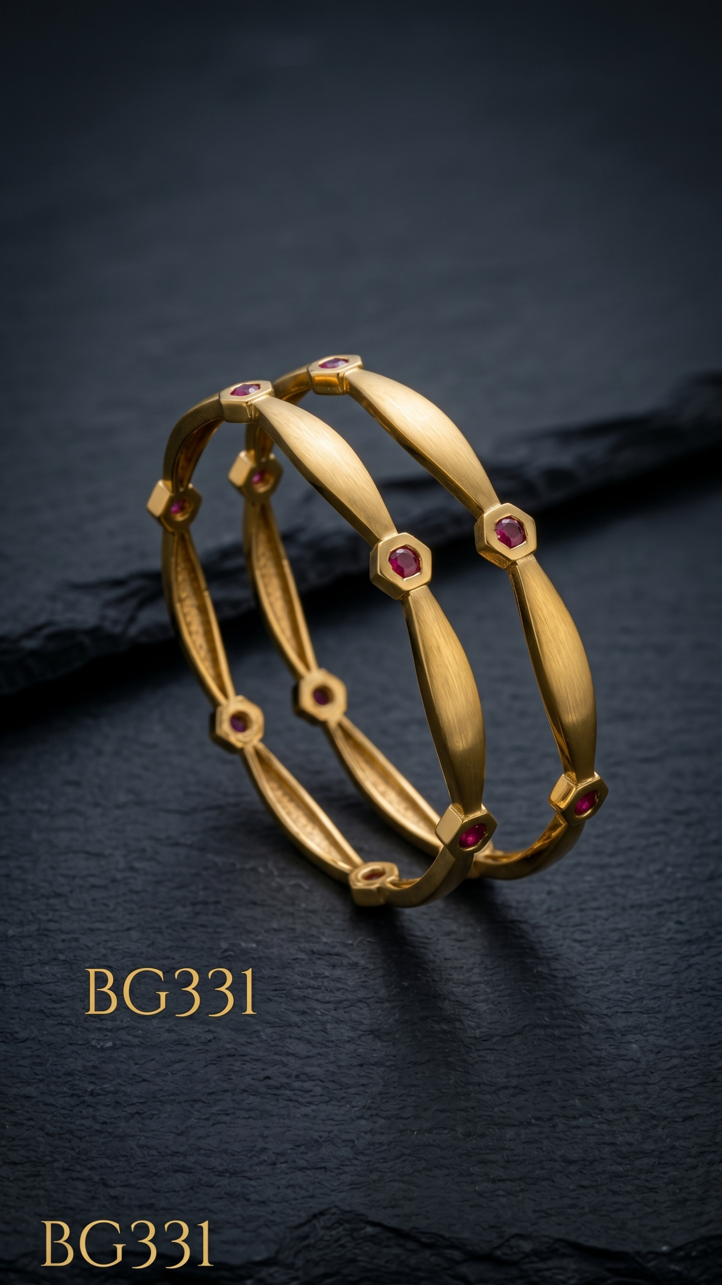 Unpolished Panchaloha Stone Bangle-BG331
