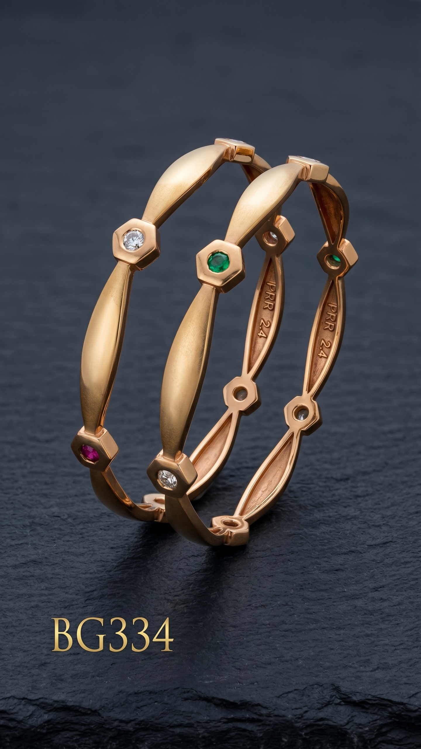 Unpolished Panchaloha Stone Bangle-BG334