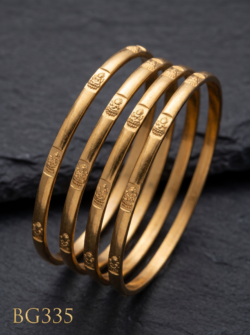 Unpolished Laxmi devi  Panchaloha Bangle Set of 4 pcs -BG335